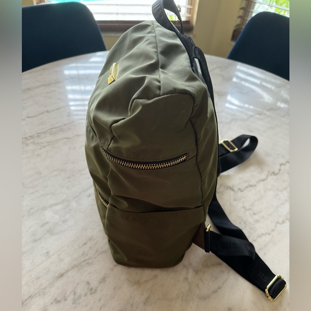 Steve Madden Olive Green Backpack with Gold Hardware - Picture 2 of 5